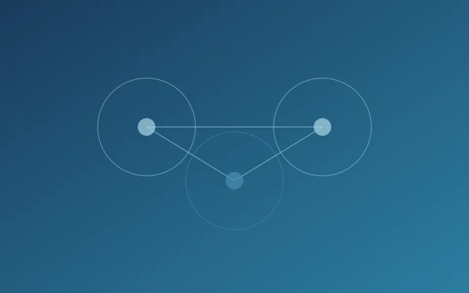 Three interconnected circles