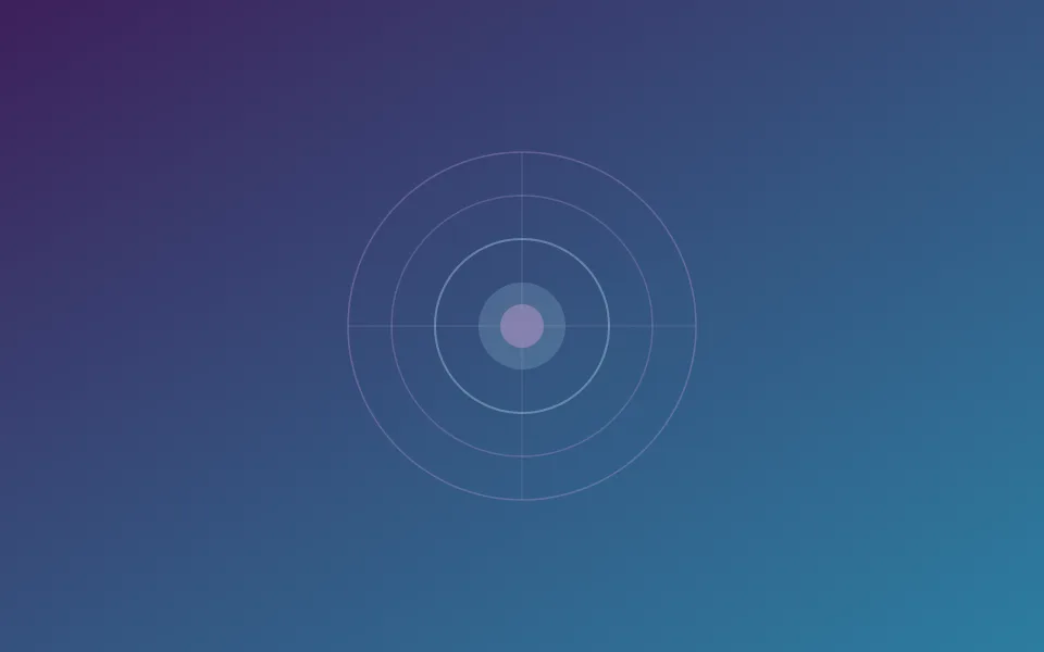 Concentric circles in purple and blue representing wellbeing